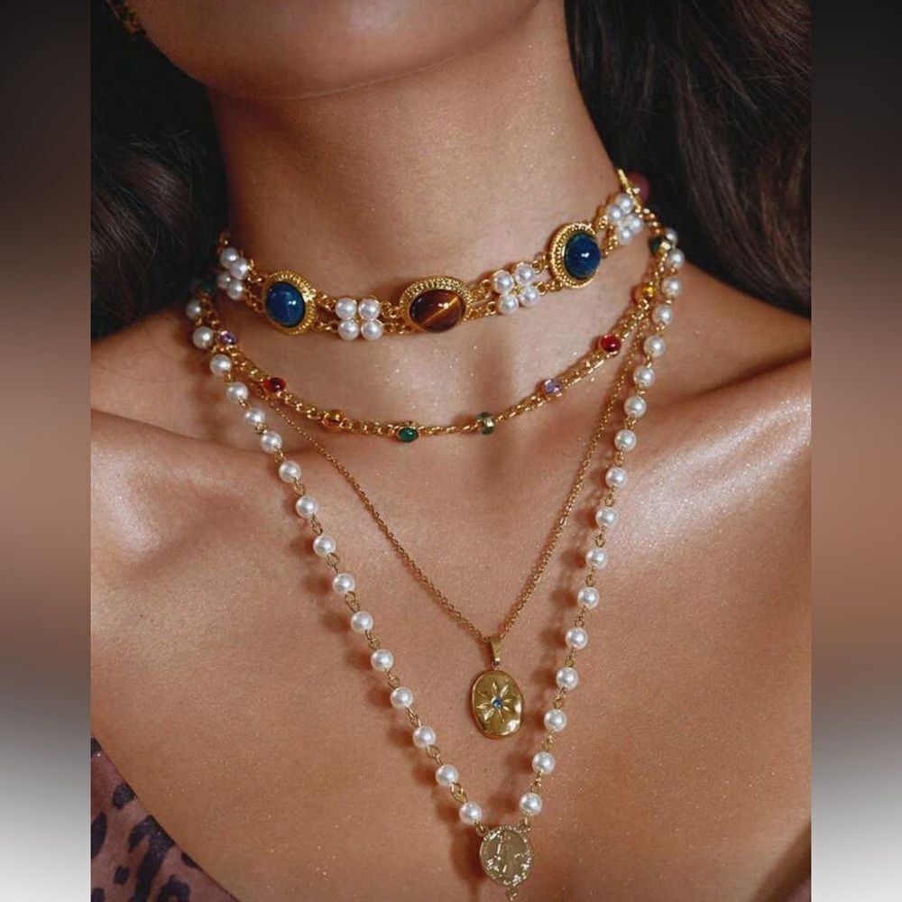 Stone necklace Q280